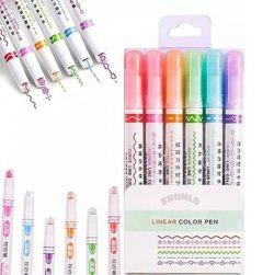 Linear color pen(Multicolor) 6 pcs