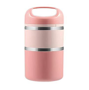 2 Layer Tedemei Superior quality Stainless steel lunch box (Pink)