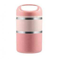 2 Layer Tedemei Superior quality Stainless steel lunch box (Pink)