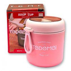 Tedemei Stainless steel soup cup (Pink)