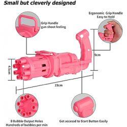 8-Hole Electric Bubbles Gun Pink Color