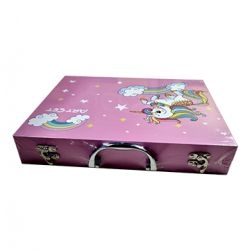 UNICORN art Colour set Steel Suitcase (Pink)
