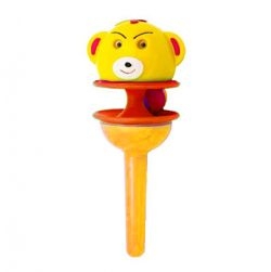 Bear Face Lolly Pop Rattle(Yellow)