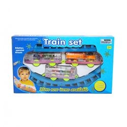 Musical Train Set with Long Track with Rotating Gears Transparent Plastic Body