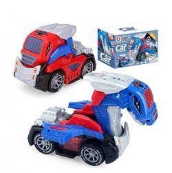 Deformed Dino 2 in 1 Car With Light & Music & Bump n Go Action (Blue)