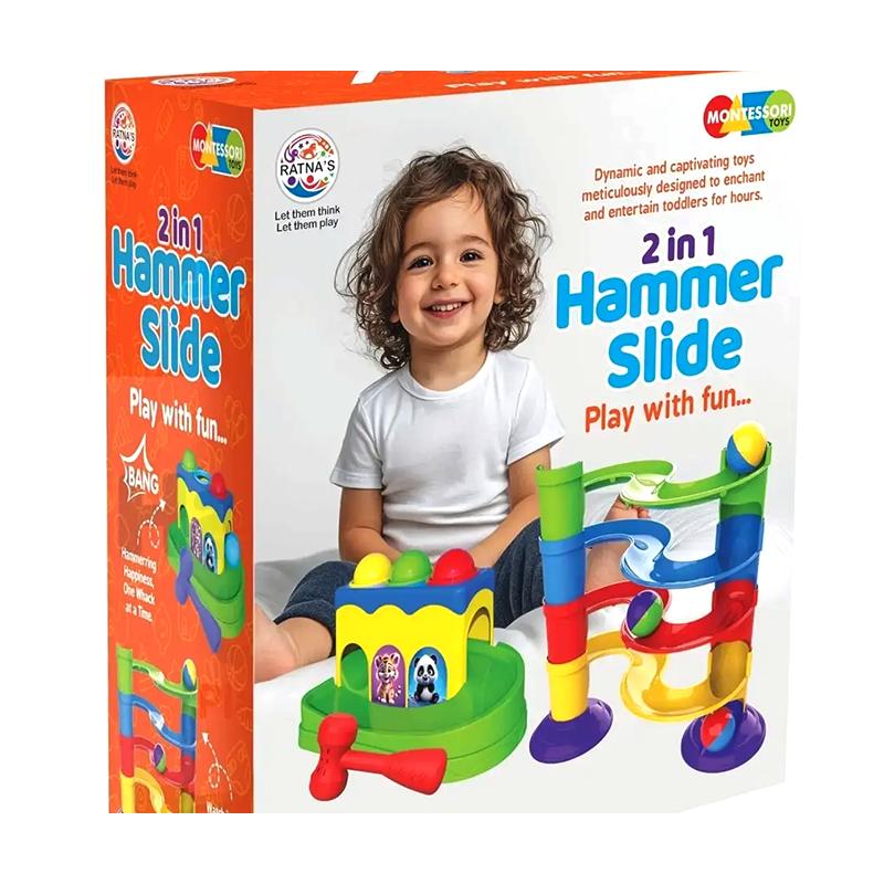 Ratnas 2 In 1 Hammer Slide, Play With Fun | Role Play Toy Set for Kids | Pretend Play Kitchen Doctor Kit | Role Play