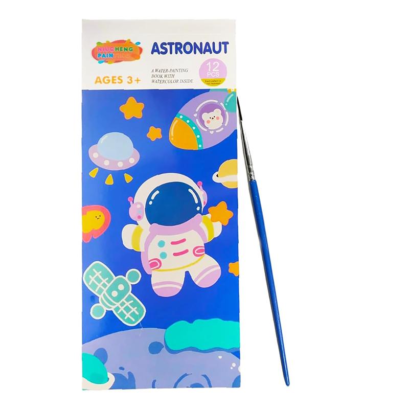 Astronaut Water Painting Book with Watercolor Inside Reusable Art Activity Book