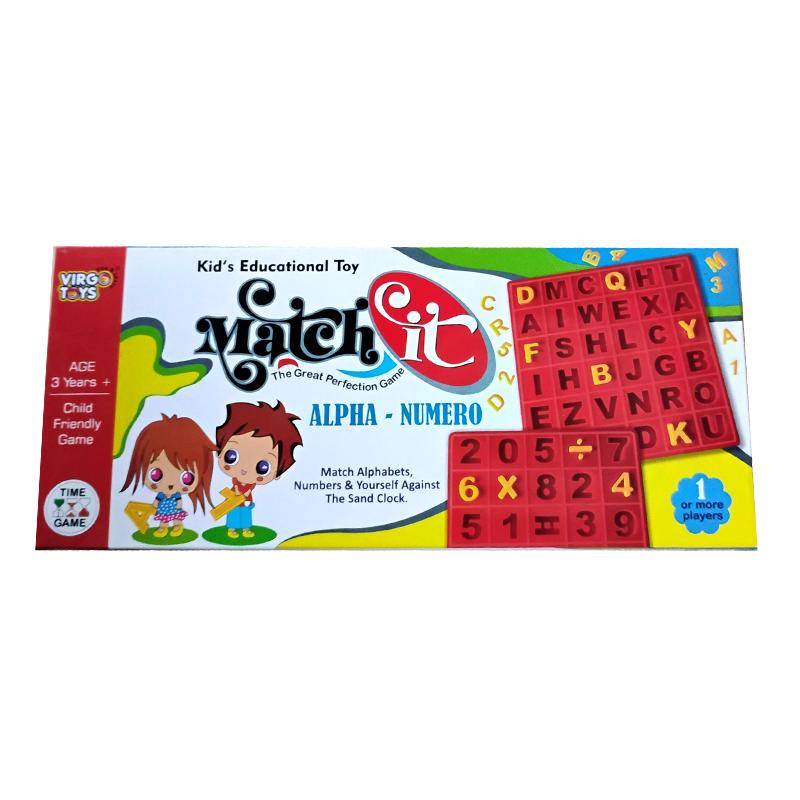 Virgo Toys Match it Alpha-Numero - Red | Board Game for Kids & Family | Strategy Fun Indoor Game | Board Games