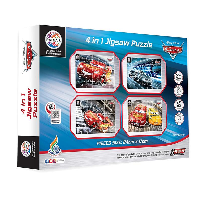 Ratna's 4 in 1 Disney Pixar Cars Jigsaw Puzzle