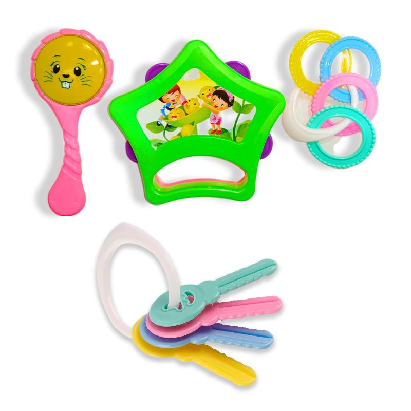 Little doll rattle set of 4 pcs