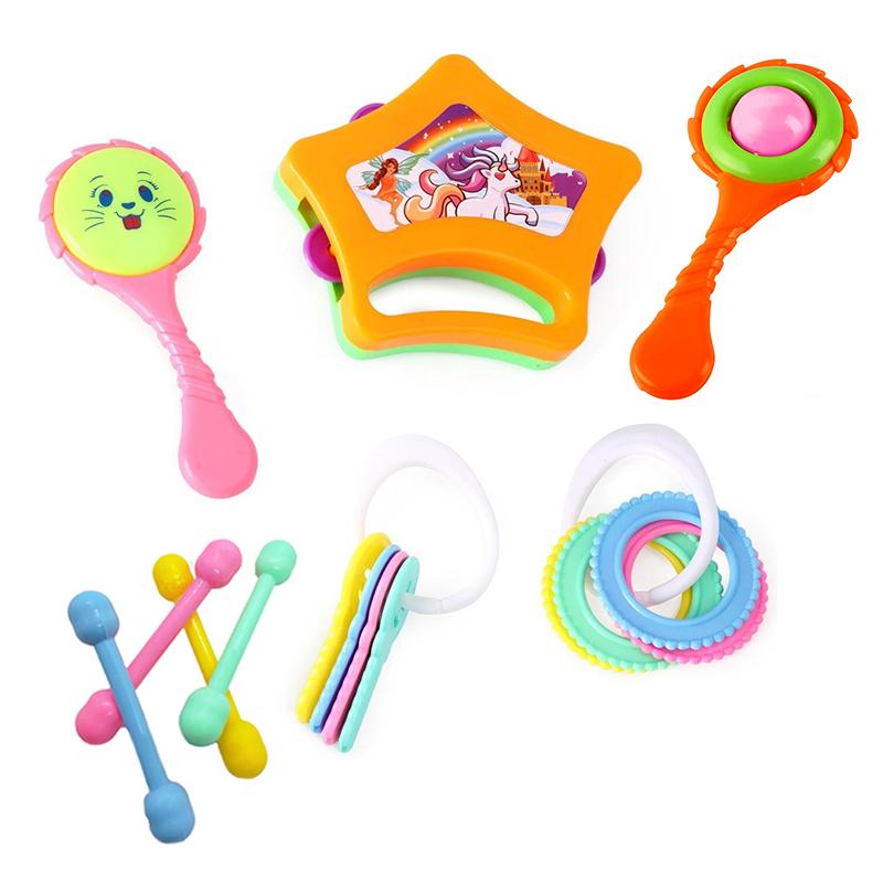 Little doll rattle Pack of 6 ( Multicolor)