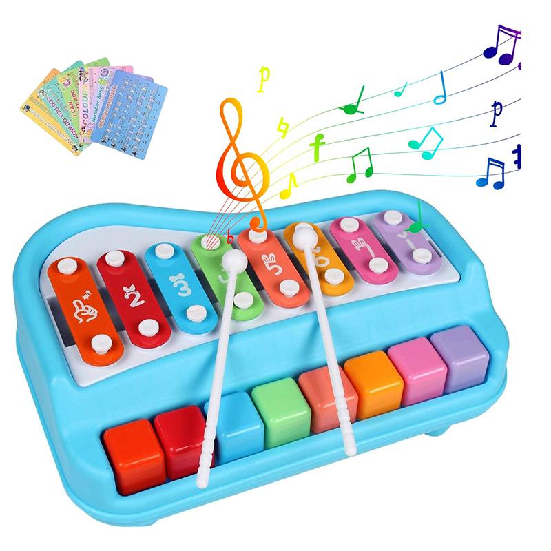 Gooyo Beautiful Melody Big Xylophone (Sky Blue) | Musical Toy for Kids | Battery Operated Sound & Light Toy | Musical Toys