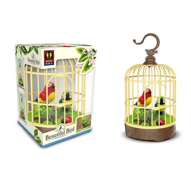Zephr knight Kids Singing Moving Chirping Beautiful Electronic Bird Pet Toy in Cage | Musical Toy for Kids | Battery Operated Sound & Light Toy | Musical Toys