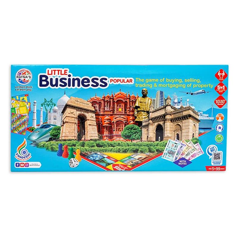 Ratnas Little Business Popular 5 in 1 Board Game (With Notes) | Board Game for Kids & Family | Strategy Fun Indoor Game | Board Games