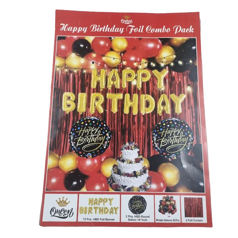 Happy Birthday Foil balloon combo pack Large size(Red)