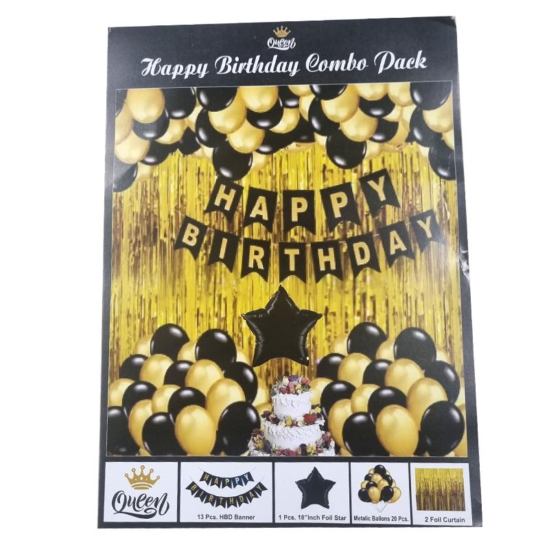 Star Happy Birthday Banner combo pack (Golden)