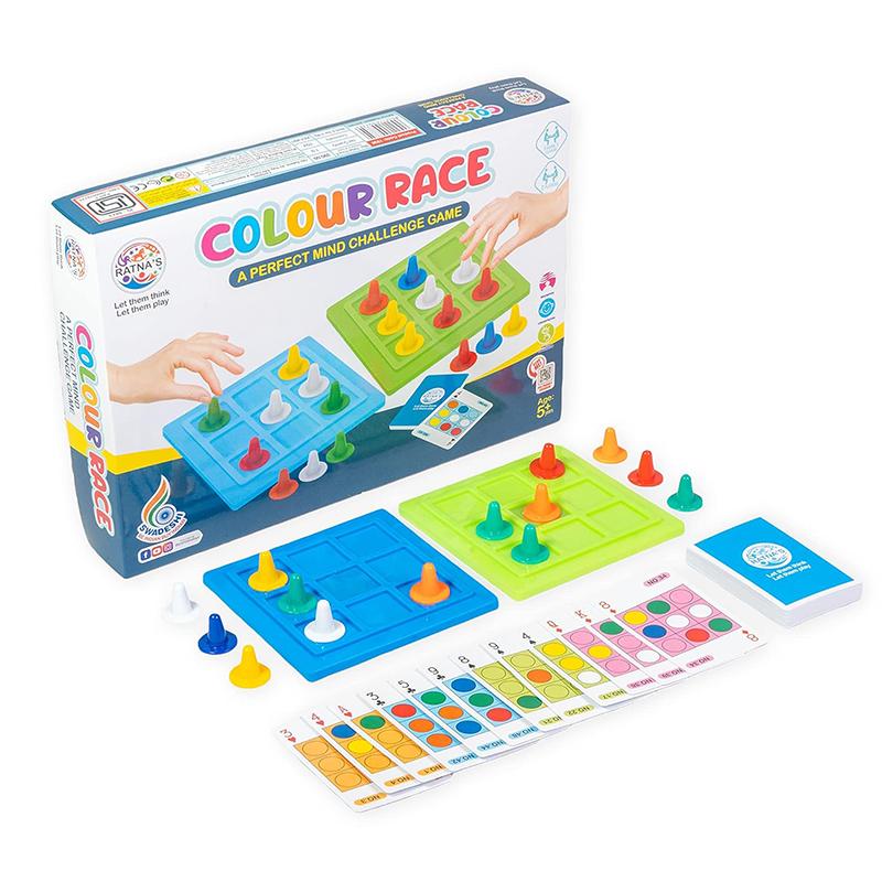 Ratnas Colour Race. A Perfect Mind Challenge Game | Board Game for Kids & Family | Strategy Fun Indoor Game | Board Games