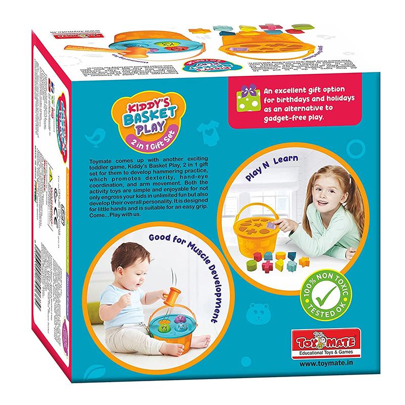 Kiddy's Basket Play Pretend Play Shopping Basket Toy Set for Kids
