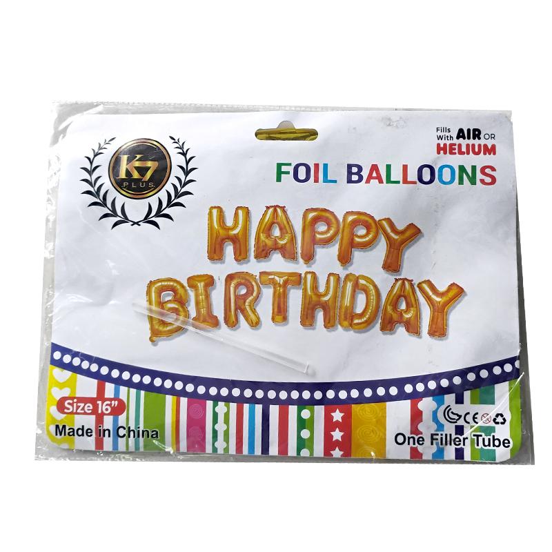 K7 plus Golden letters foil balloons | Party Balloon Set | Birthday Decoration Balloon Pack | Party Balloons