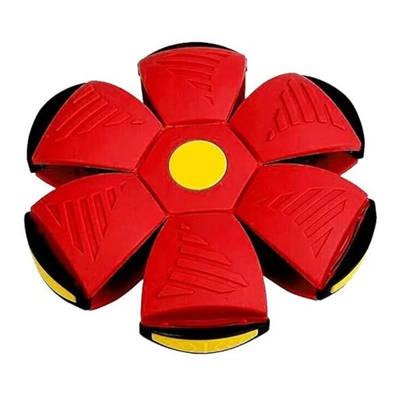 UFO Ball, Interactive Flying Saucer Toy, Pet Training Ball (Red)