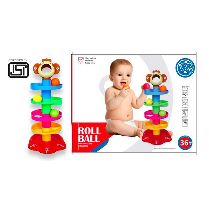 Roll Ball Toy for Kids with 5 Layer Ball Drop and Roll Swirling Tower for Baby
