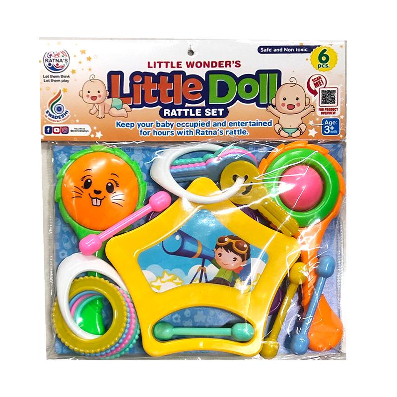 Little doll rattle Pack of 6 ( Multicolor)