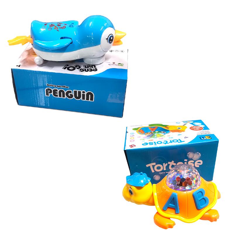 Happy Turtle & Go Penguin Toy Bump & go Action for Kids (set of 2)