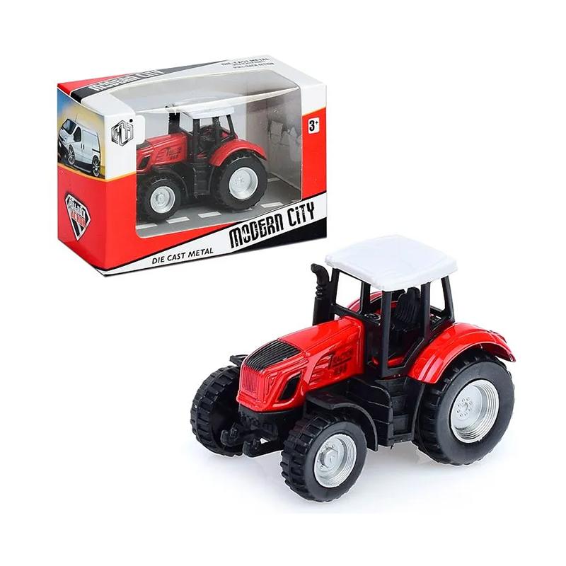 Metal Diecast Pull Back Tractor (red)