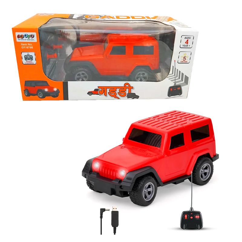 GOOYO Remote control Gaddi musical car ( Red ) | Remote Control Toy for Kids | RC Rechargeable Battery Operated Toy | RC Toys