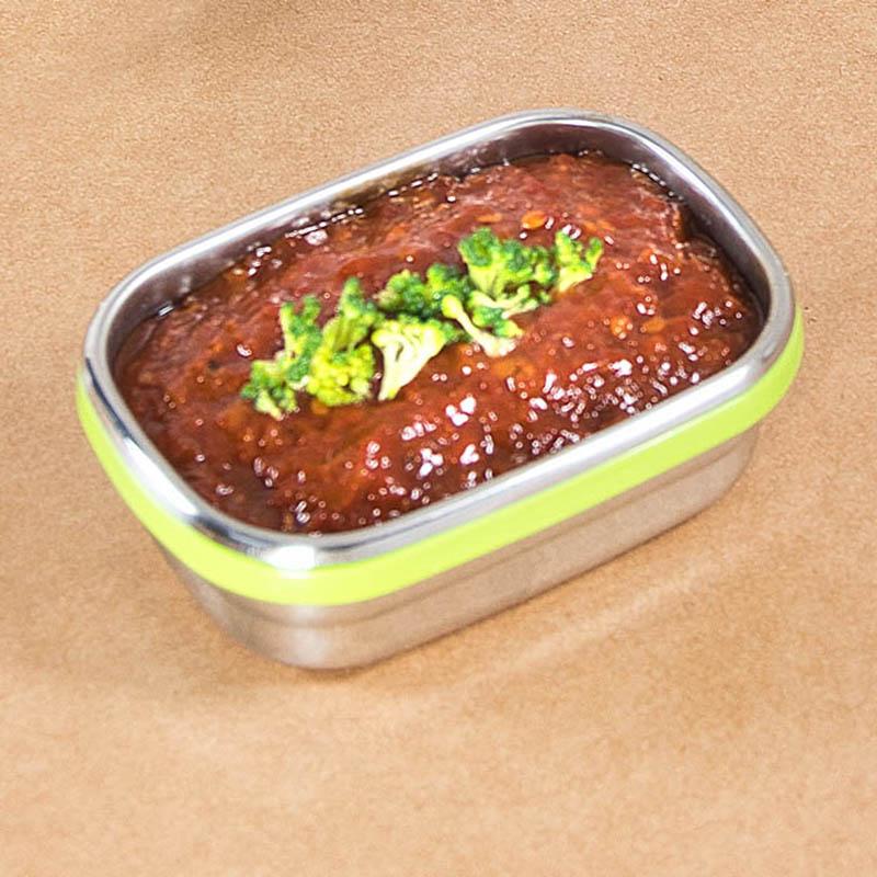Veigo Small Stainless Steel Leakproof & Airtight Veg Box with Silicon Ring(180ml), Green
