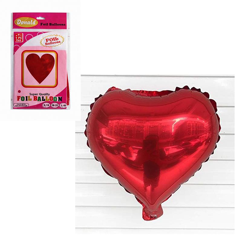 Donald Heart Shape Party Decorative Foil Balloon - Red | Party Balloon Set | Birthday Decoration Balloon Pack | Party Balloons