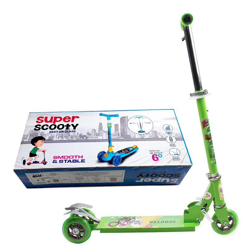 Archana novelty Super Scooty with LED (Green) | Ride-On Toy for Kids | Baby Tricycle Balance Bike Rideon | Ride-Ons
