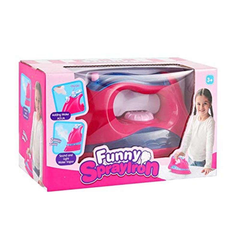 Funny Spray Iron Press with Music & Light - Pink | Role Play Toy Set for Kids | Pretend Play Kitchen Doctor Kit | Role Play