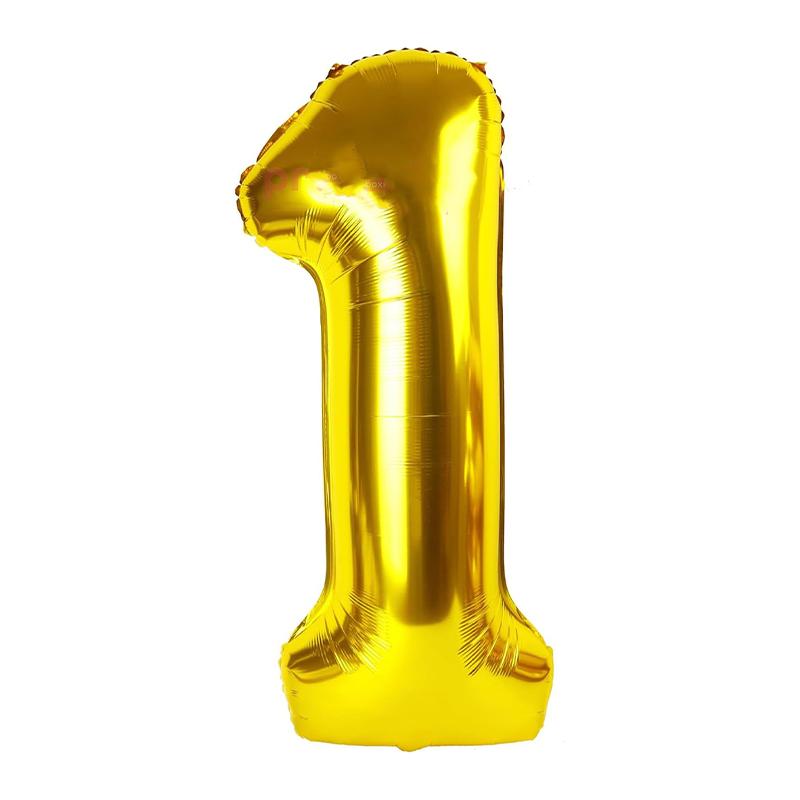 KIWI Numbers Foil Balloons(golden,1) | Party Balloon Set | Birthday Decoration Balloon Pack | Party Balloons