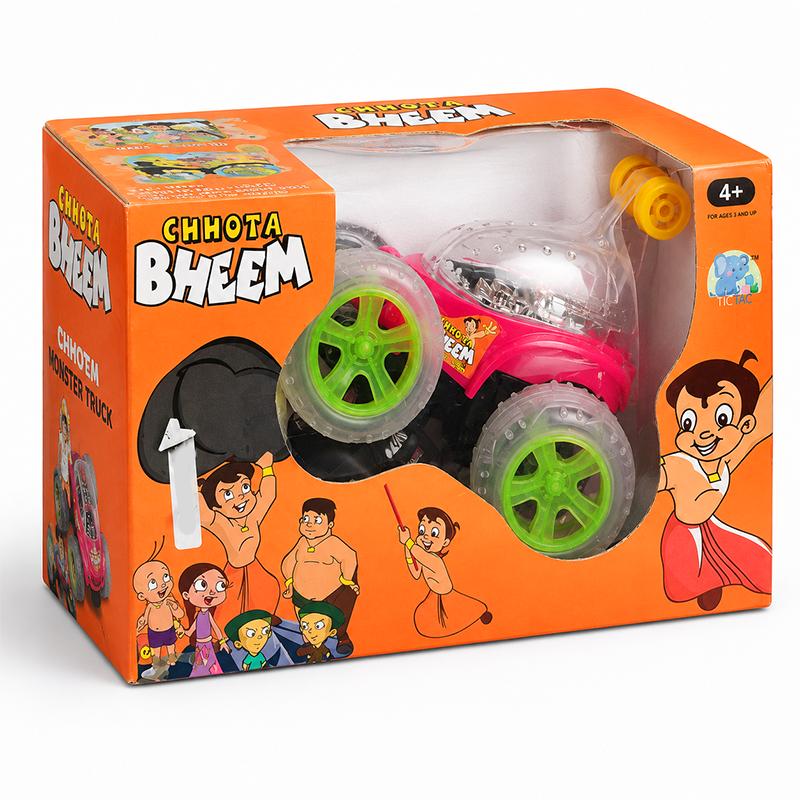 Tic Tac Chhota Bheem 360 Stunt Rotating Remote Control Car (Red) | Remote Control Toy for Kids | RC Rechargeable Battery Operated Toy | RC Toys