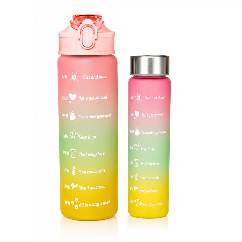 1 litre and 300 ml 2 in 1 motivational water bottle (Multicolor) | Water Bottle for Kids | Sipper Bottle for School Children | Water Bottles