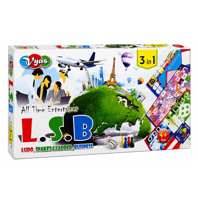 Vyas Ludo, Snake & Ladder and Business 3in1 Board Game | Board Game for Kids & Family | Strategy Fun Indoor Game | Board Games