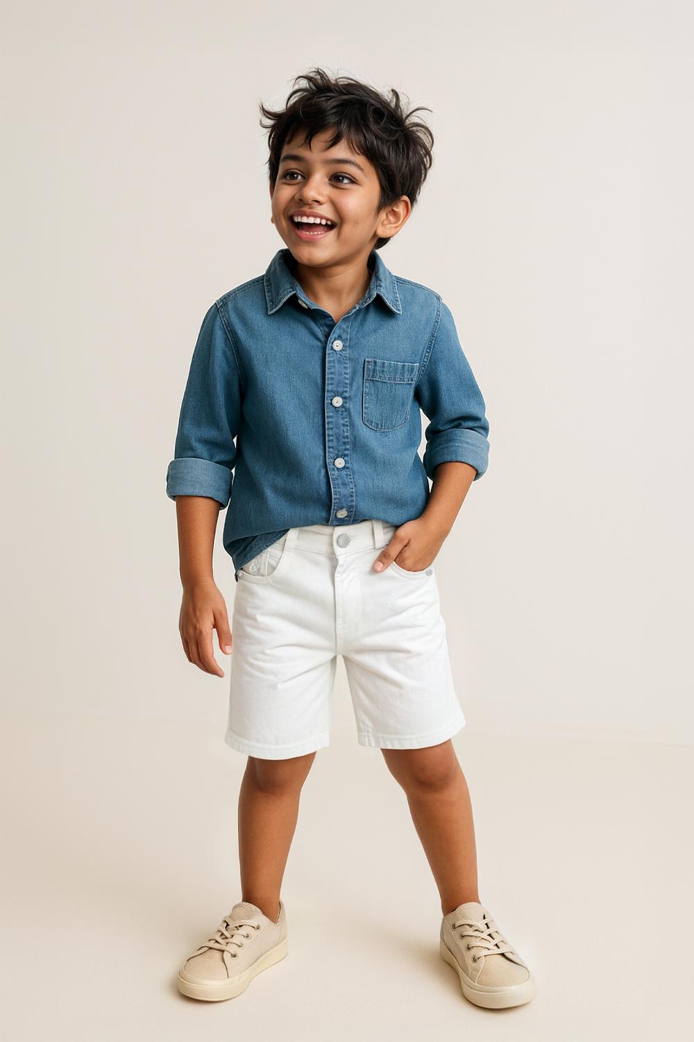 TALES & STORIES Boys Solid Bermuda Shorts