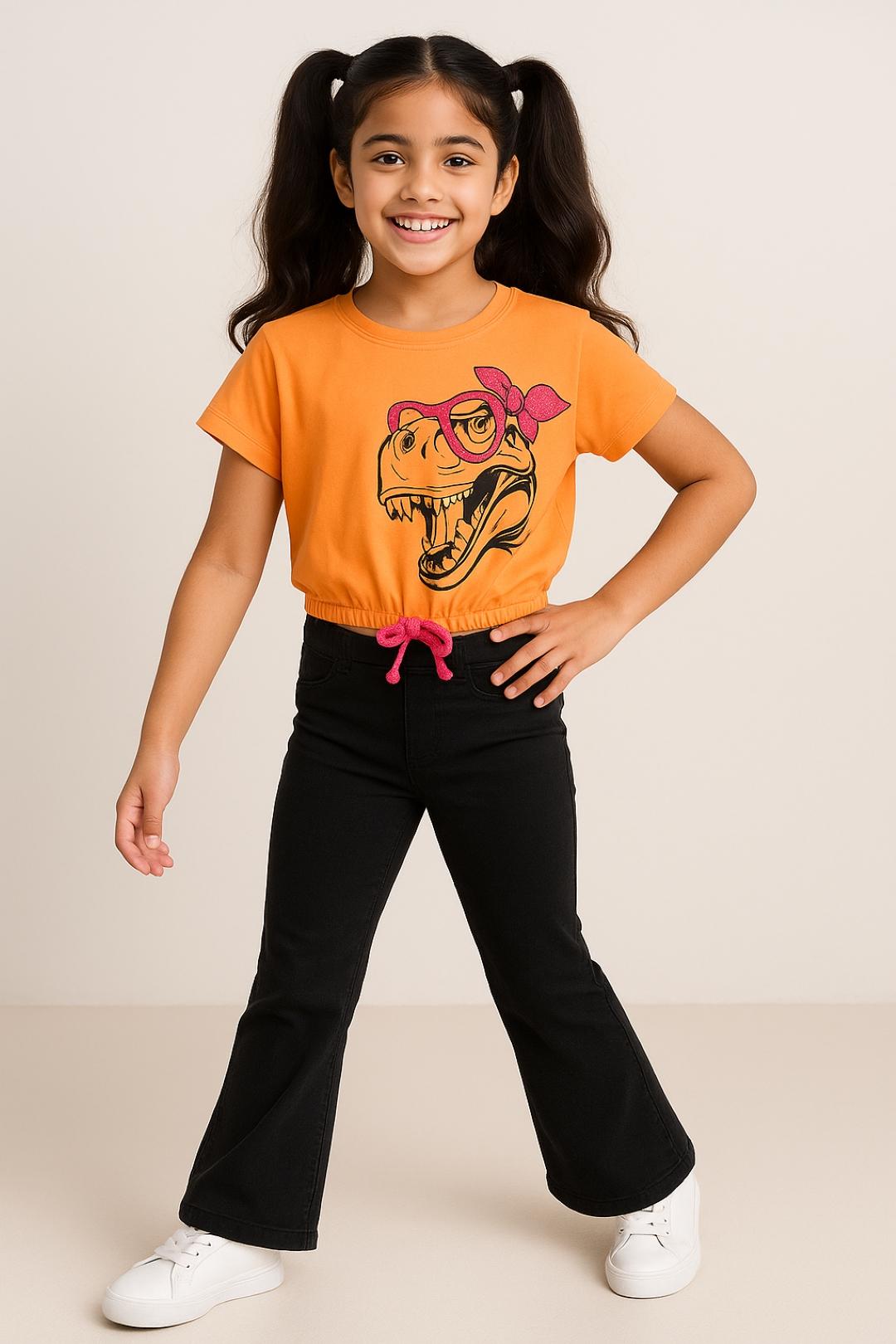 TALES & STORIES Girls Cotton Printed Tshirts