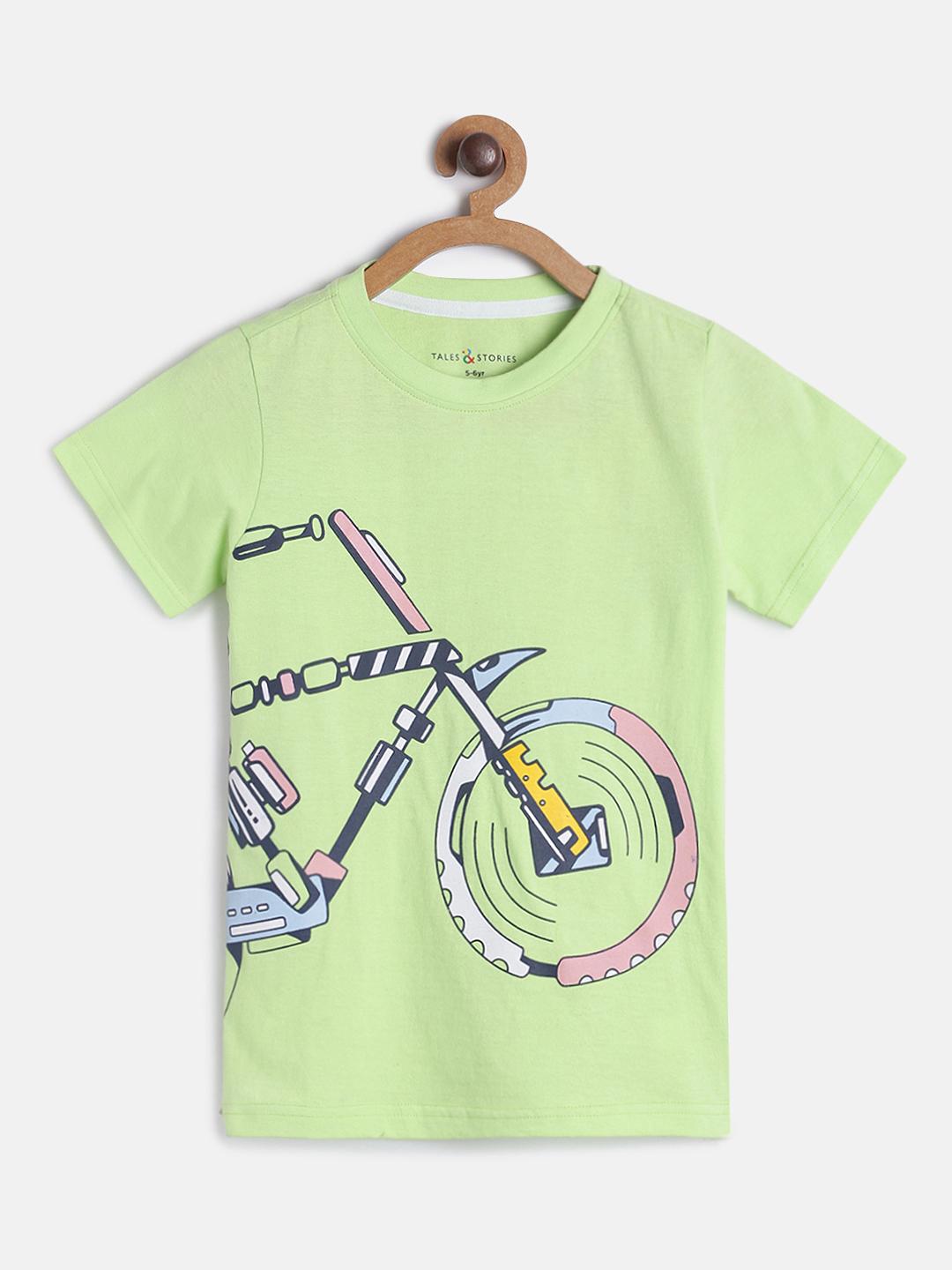 TALES & STORIES Boys Round Neck Graphic Printed Cotton T-shirt