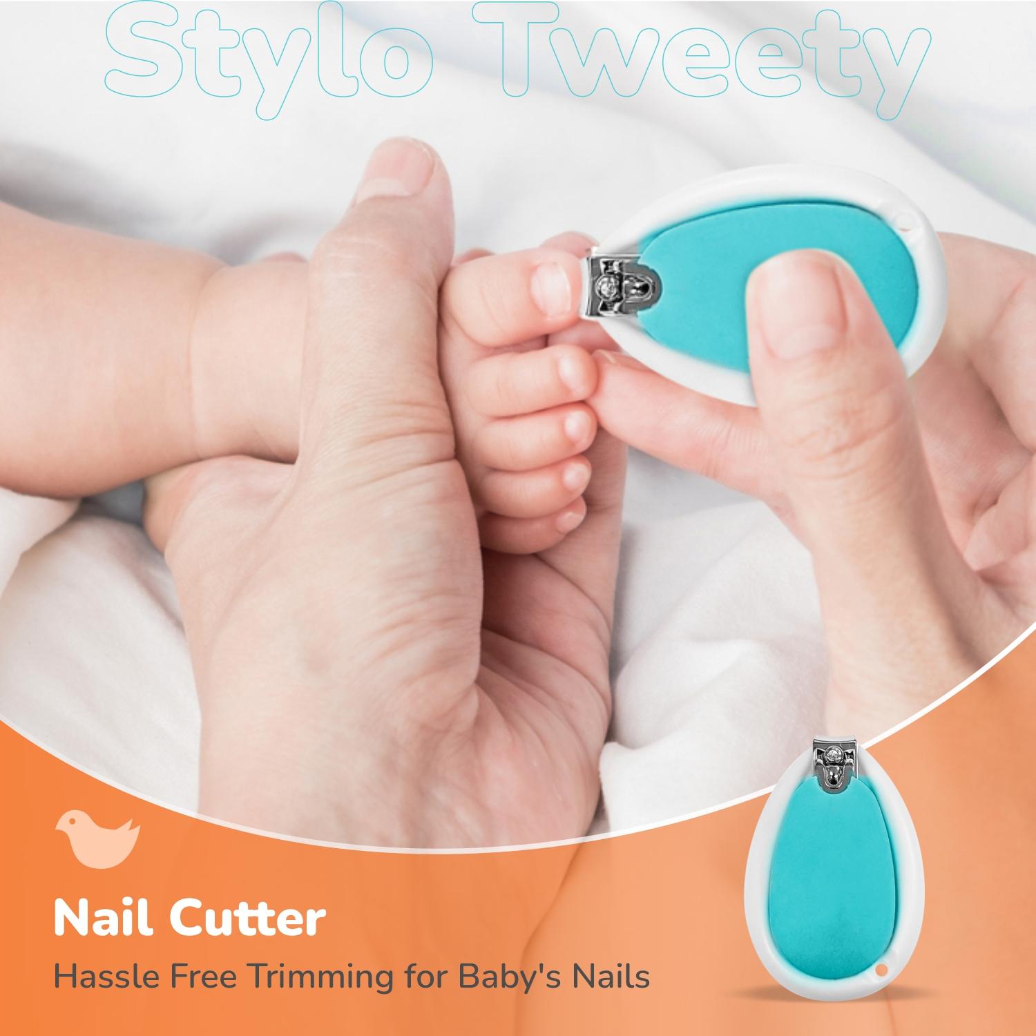 R for Rabbit Stylo Tweety New Born Baby 4 in1 Nail Grooming Kit for Baby Manicure Set with Kids Nail Cutter, Tweezer, Filer and Scissors (Lake Blue)