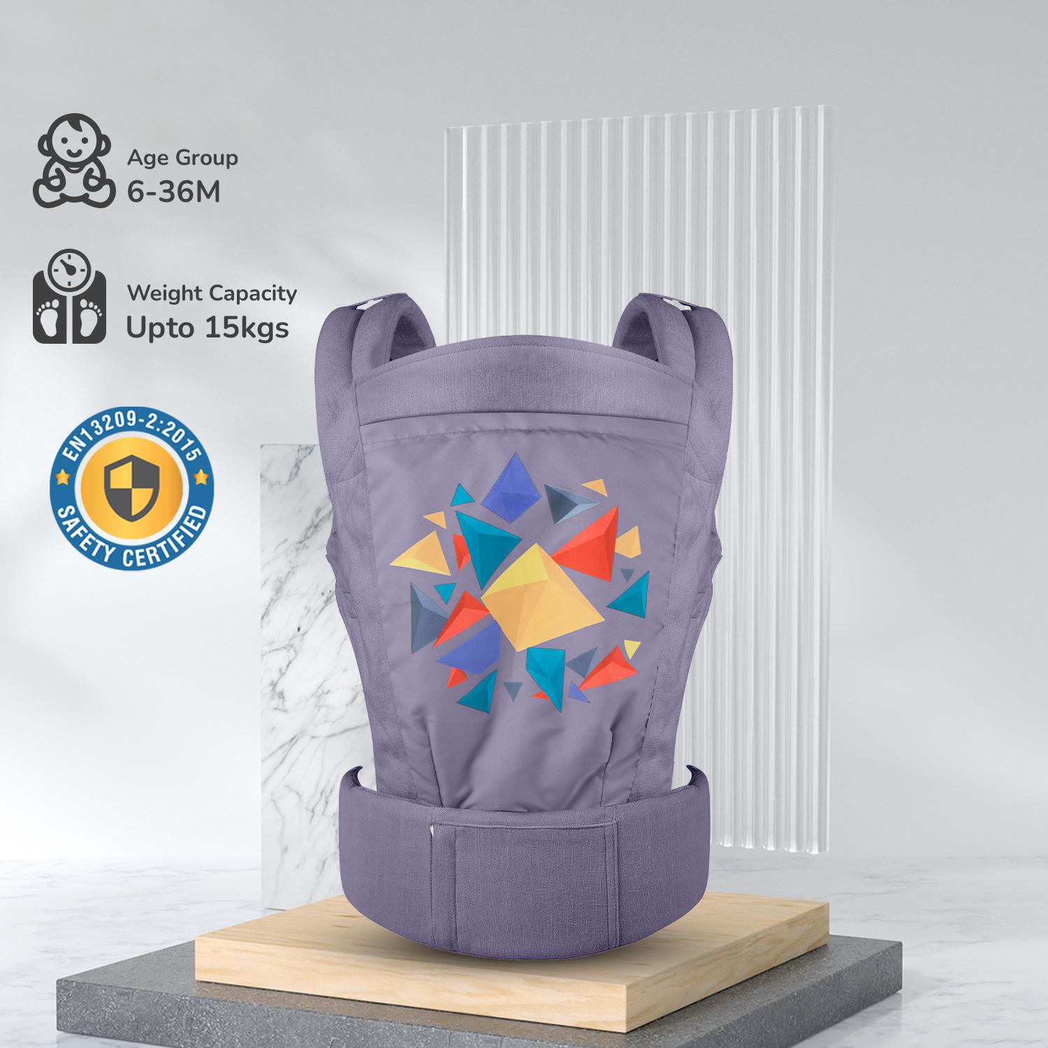 R for Rabbit Hug Me Elite Baby Carrier Ergonomic Kangaroo Bag | Adjustable Hip Seat Belt | Front & Back Carry Position for 6 Months to 2 Years Kids (Dark-Grey)