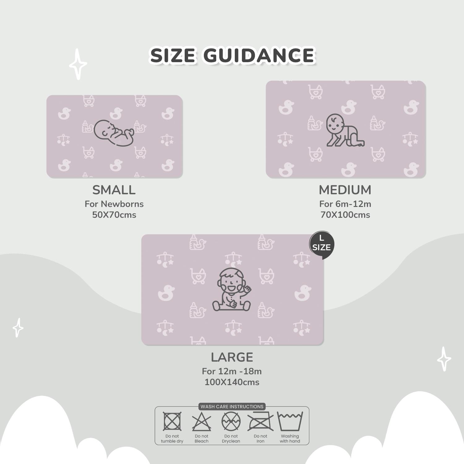 R for Rabbit Waterproof Quick Dry Sheet for Baby | Anti-Piling Fleece Breatheable Fabric Extra Absorbent Instant Dry Baby Bed/Cot Protector Mat (Size-L,Blue-Grey,Pack of 2 Combo)