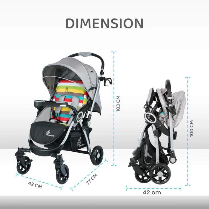 R for Rabbit Premium Chocolate Ride Stylish Baby Stroller and Pram for Baby, Kids, Infants, Newborn, Boys & Girls of 6 Months to 3 Years | (Rainbow)
