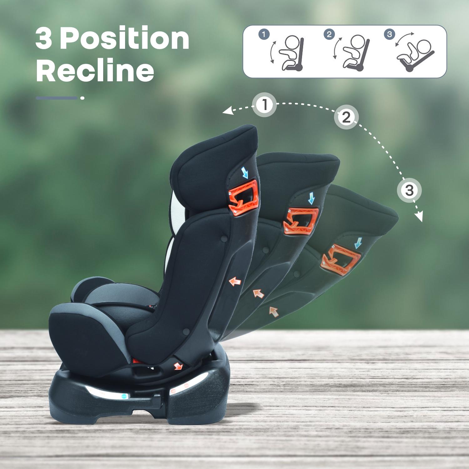 R for Rabbit Convertible Baby Car Seat Jack N Jill Grand Innovative ECE R44/04 Safety Certified Car Seat for Kids of 0 to 7 Years Age with 3 Recline Position (Black Multicolor)