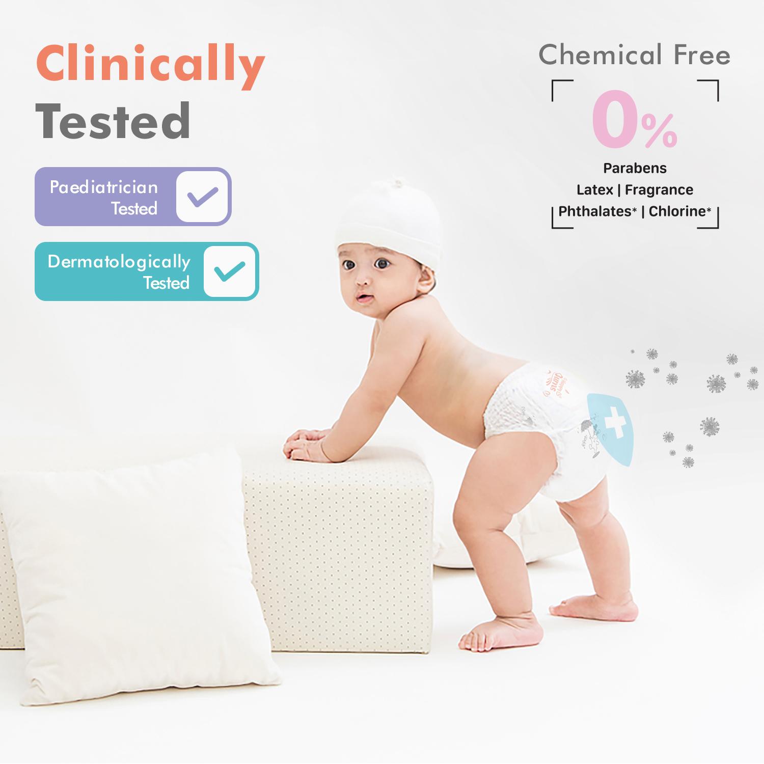 R for Rabbit Feather Diaper Taped Style Pants Size XS|NB for Newborn baby of 0-5 kg (Pack of 22)