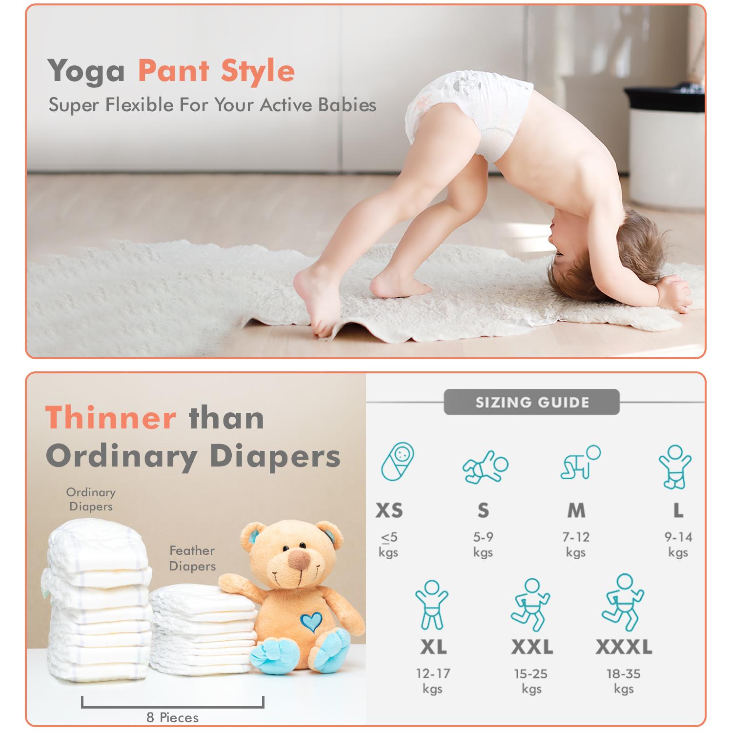R for Rabbit Feather Diaper Pants Size XL|Extra Large for baby of 12-17 kgs (Pack of 24)