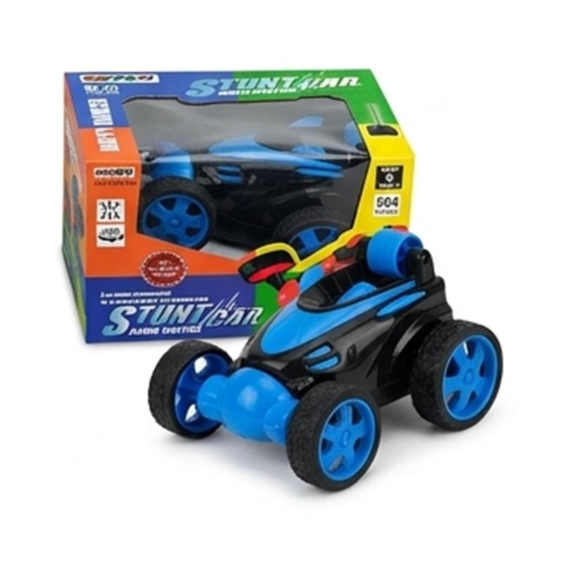 Remote Control Stunt Car for Kids, 360° Rotating RC Toy with LED Lights (Blue)