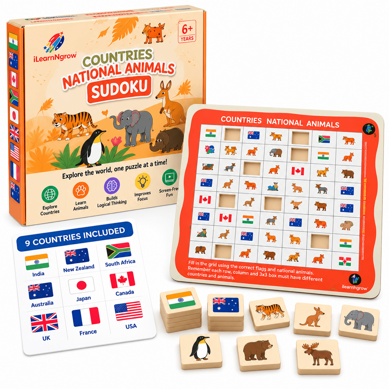 Ilearnngrow Countries National Animal Sudoku