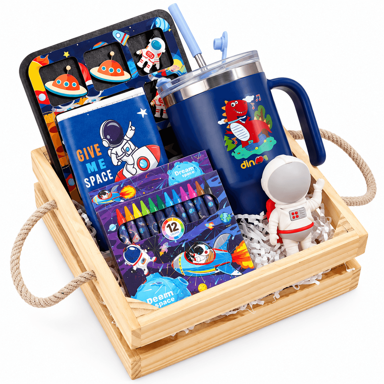 Ilearnngrow Space Wooden Hamper